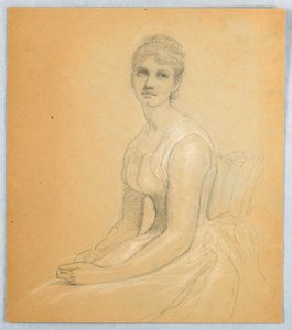 素描、女性の肖像のためのスケッチ、1881年 作： ダニエル・ハンティントン