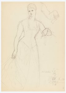素描、ベラ・ウォーシャムの肖像画のためのスケッチ、1878年