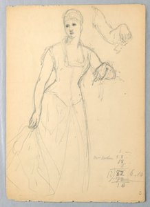 素描、ベラ・ウォーシャムの肖像画のためのスケッチ、1878年