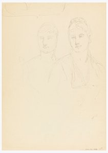 素描、ベラ・ウォーシャムの肖像画のためのスケッチ、1878年 作： ダニエル・ハンティントン