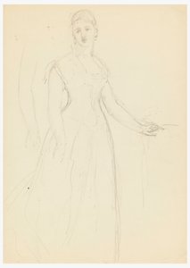 素描、ベラ・ウォーシャムの肖像画のためのスケッチ、1878年