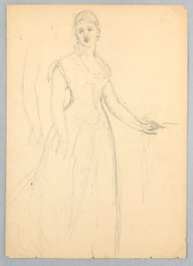 素描、ベラ・ウォーシャムの肖像画のためのスケッチ、1878年