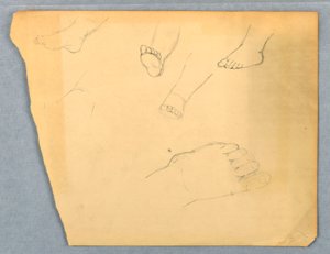 素描《子供の左足の習作》1845-55年