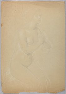 素描、「マグダレン」のための習作、F、1852年 作： ダニエル・ハンティントン