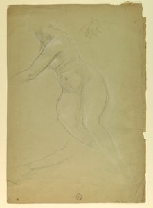 素描、「正義とペ」のための習作、1886年 作： Daniel Huntington