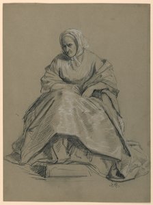 ドローイング、「マーサ・ワシントン・レセプション」のための習作、1860年