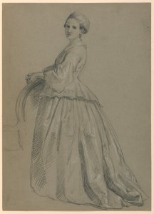 ドローイング、「マーサ・ワシントン・レセプション」のための習作、1860年