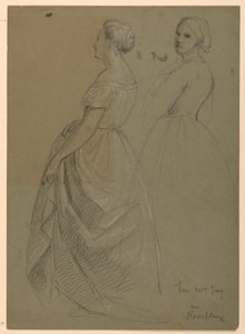 ドローイング、「マーサ・ワシントンのレセプション」のための習作、1860年
