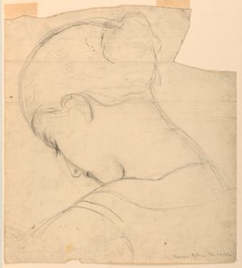 素描、「ローマの少女」のための習作、女性の頭部、1841年