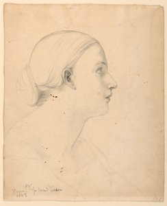 素描、「聖なるレッスン」のための習作、1843年 作： ダニエル・ハンティントン