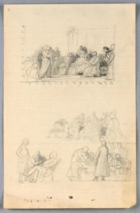 素描、「科学グループ」のための習作、1858年