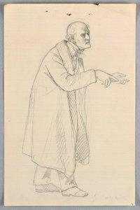 素描、「科学グループ」のための習作、1858年