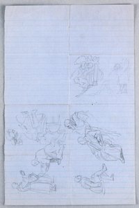 素描、「科学的グループ」のための習作、1858年