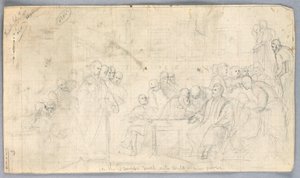 素描、「科学グループ」のための習作、1858年