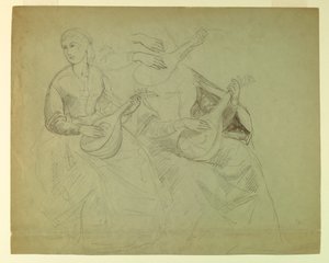 素描、「ティツィアーノ・ショーイング」のための習作、1871-72年