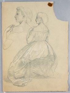 素描、「ティツィアーノ・ショーイング」のための習作、1872年