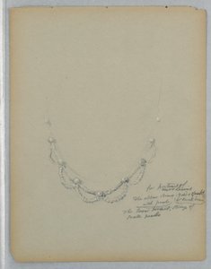 素描、ジョージ・ルイス夫人の肖像におけるネックレスの習作、19世紀後半 作： ダニエル・ハンティントン