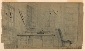 デッサン（1860年3月16日、サニーサイドのワシントン・アーヴィング図書館