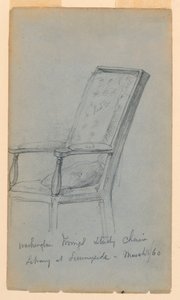 素描、ワシントン・アーヴィングの書斎、1860年3月15日