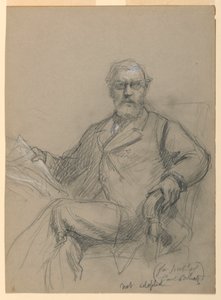 英語です。  ドローイング「カール・シュルツ・シーテッド・レディン」1899年