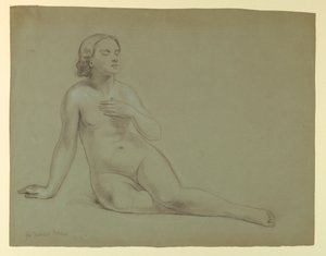 女性のヌード、「慈悲の夢」のための習作 作： Daniel Huntington