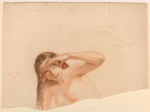 左手で女性のヌード