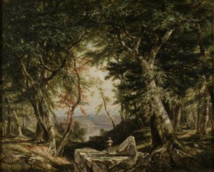 1856年の森からの垣間見る 作： Daniel Huntington