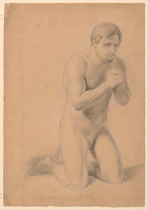 裸の男性像、「病人の交わり」のための習作 作： Daniel Huntington