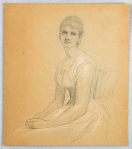 女性の肖像画のスケッチ 作： Daniel Huntington