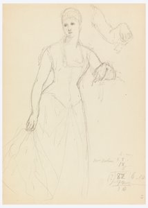 ベラ・ワーシャムの肖像画のスケッチ 作： Daniel Huntington