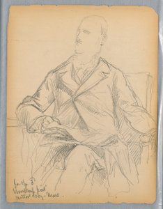 マサチューセッツ州歴史協会のウィンスロップ氏の肖像画のスケッチ。 作： Daniel Huntington