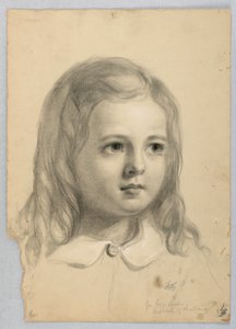 「クリスティアナと彼女の子供たち」のための子供の頭の研究 作： Daniel Huntington