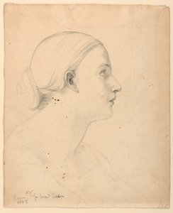 「神聖な教訓」のための女性の頭の研究 作： Daniel Huntington