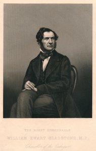 右の名誉あるウィリアム・エワート・グラッドストーン、MP、1859。 作： Daniel John Pound