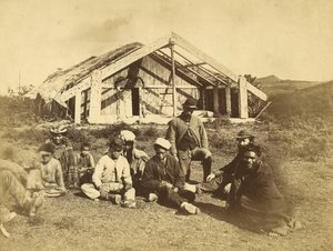 コウィティスルンガハウス、ワイオネオ、ベイオブアイランズ、1870年頃（アルブメンプリント） 作： Daniel Louis Mundy