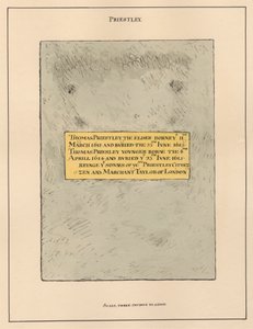 Inscrição em placa de latão Thomas Priestly, o Velho e o Jovem, da Hornsey Church 作： Daniel Lysons