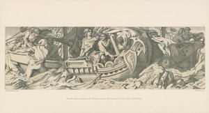 ポンチュー伯爵、ガイの領土にあるノーマン海岸に漂着したハロルドの船 作： Daniel Maclise