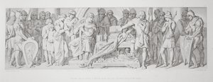 ウィリアムへのハロルドの忠誠の誓い、聖人の隠された遺物を誓った、「ノルマン征服の物語」、L。グルーナーによって刻まれた1866年88年：ハロルド2世（c.1022-66）、1年に戴冠
