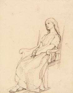 座っている少女の習作 作： Daniel Maclise