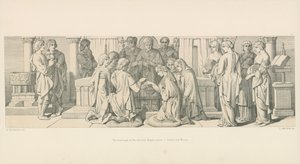 ハロルドとアルディスの結婚、エドウィンとモルカーの姉妹 作： Daniel Maclise