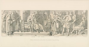 ウィリアムは彼のデザインの助けのために彼の公国の貴族と商人に相談します 作： Daniel Maclise