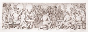 ウィリアムはハロルドに、L。グルーナーによって1866年に刻まれた「ノーマン征服の物語」から、ノーマン騎士の尊厳を授与します。