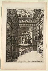 部屋と階段の絵画に関する新書のプレート 作： Daniel Marot
