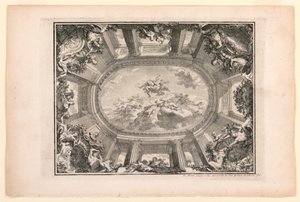 部屋と階段の絵画に関する新書のプレート 作： Daniel Marot