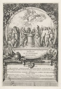 ウィリアム 5 世とプロイセンのヴィルヘルミナの結婚の寓話、1767 年 マリアージュ ドゥ ソン アルテッセ セレニッシム モンセニョール ギョーム V. プリンス ドランジュ & ド ナッソー (...) avec ソン アルテッセ ロワイヤル マダム フレデリック ソフィー ヴィルヘルミーネ プリンセス ドゥ プリュッセ 作： Daniel Nikolaus Chodowiecki