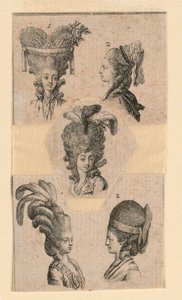 5つのヘッドギア 作： Daniel Nikolaus Chodowiecki