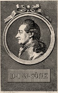 著者の肖像ヨハン・ヴォルフガング・フォン・ゲーテ1749-1832、1776。 作： Daniel Nikolaus Chodowiecki