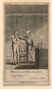 The Slap in the Face、Fredrich Wilhelm Grossman 作「Königl: Grosbrit [anian] 家系図カレンダー for the 1782 year Lauenberg by J.G. Berenberg」の戯曲のイラスト
