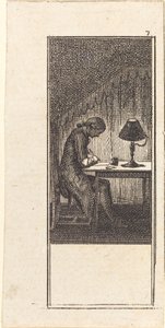 ランプライトで書く若い男 作： Daniel Nikolaus Chodowiecki