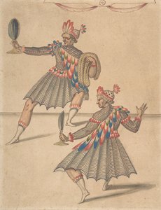 Ballet de la Douairière de Billebahaut のための 2 人の「アメリカ人」のドローイング、1626 年。